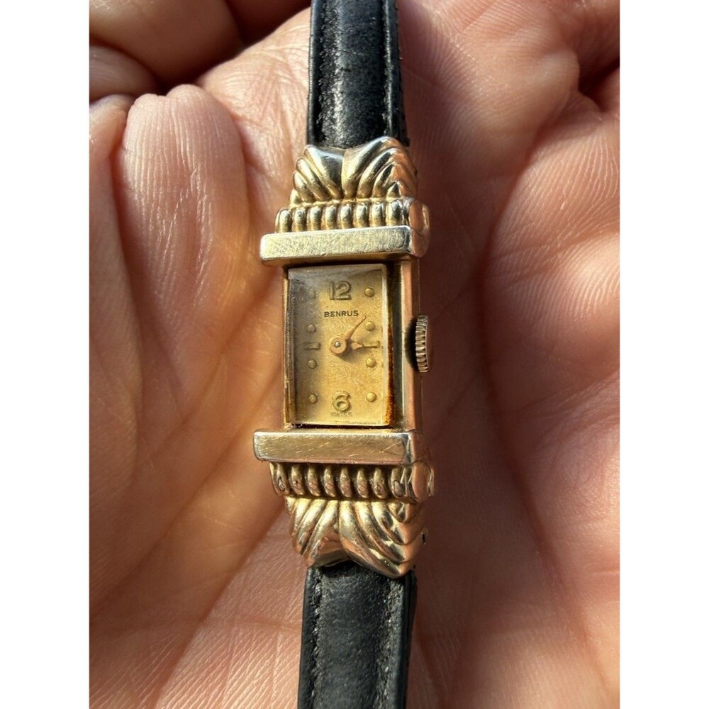 Vintage Benrus Ladies Watch 10K Gold Filled Swiss Art Deco Manual Wind As Is